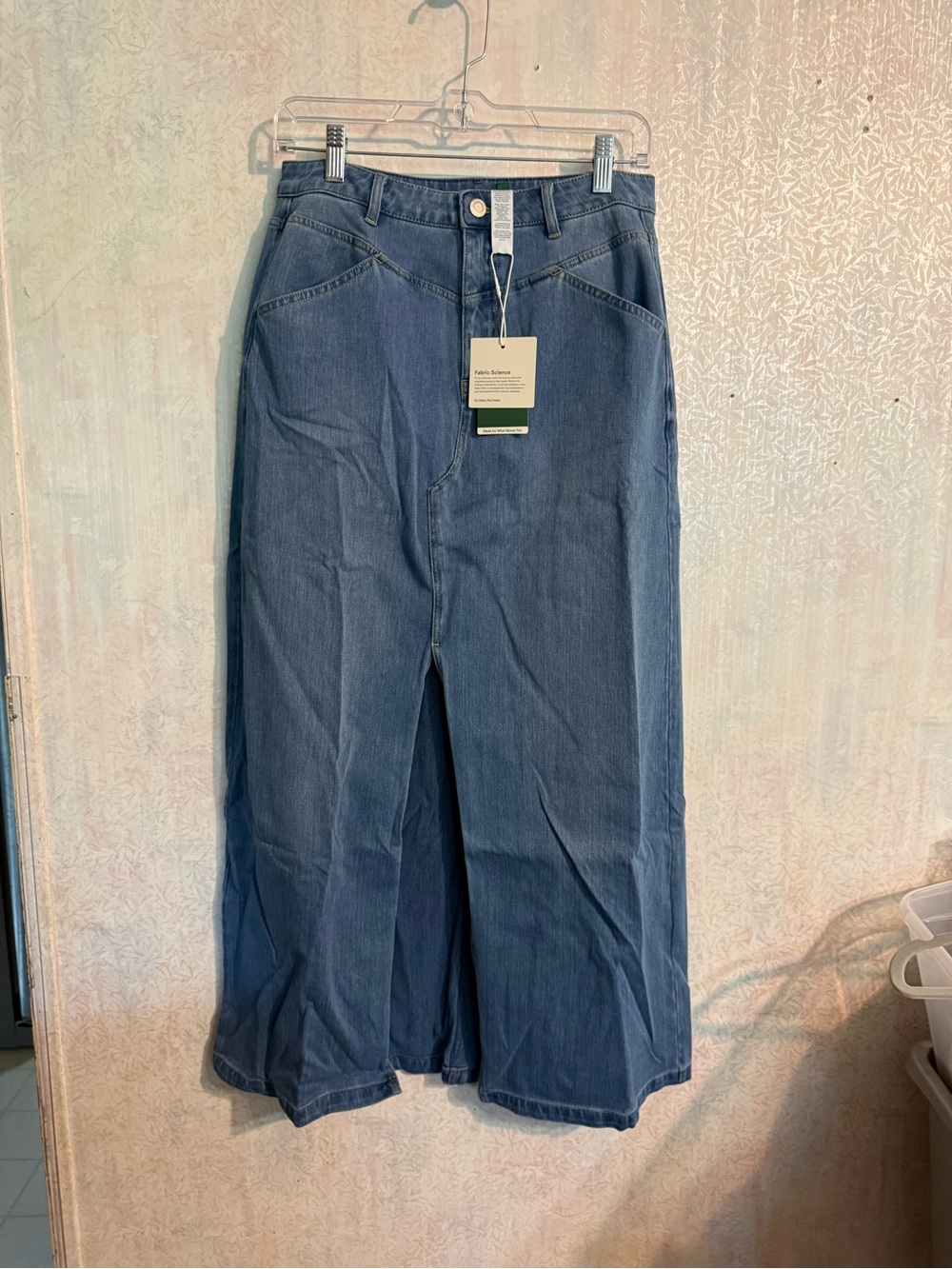 HALARA Blue Denim Front Slit Denim Skirt, Coastal Cowgirl, Cover Your Suit, Med